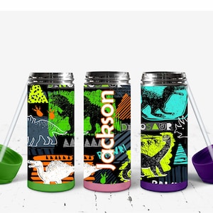Personalized kids Dinosaur tumbler// Boy mom tumbler// Kids tumbler// Personalized Dino water bottle// Kids Dinosaur water bottle//