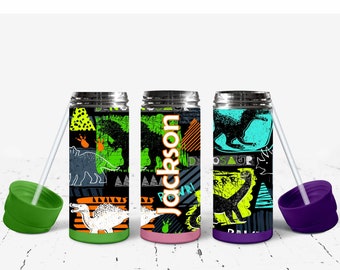 Personalized kids Dinosaur tumbler// Boy mom tumbler// Kids tumbler// Personalized Dino water bottle// Kids Dinosaur water bottle//