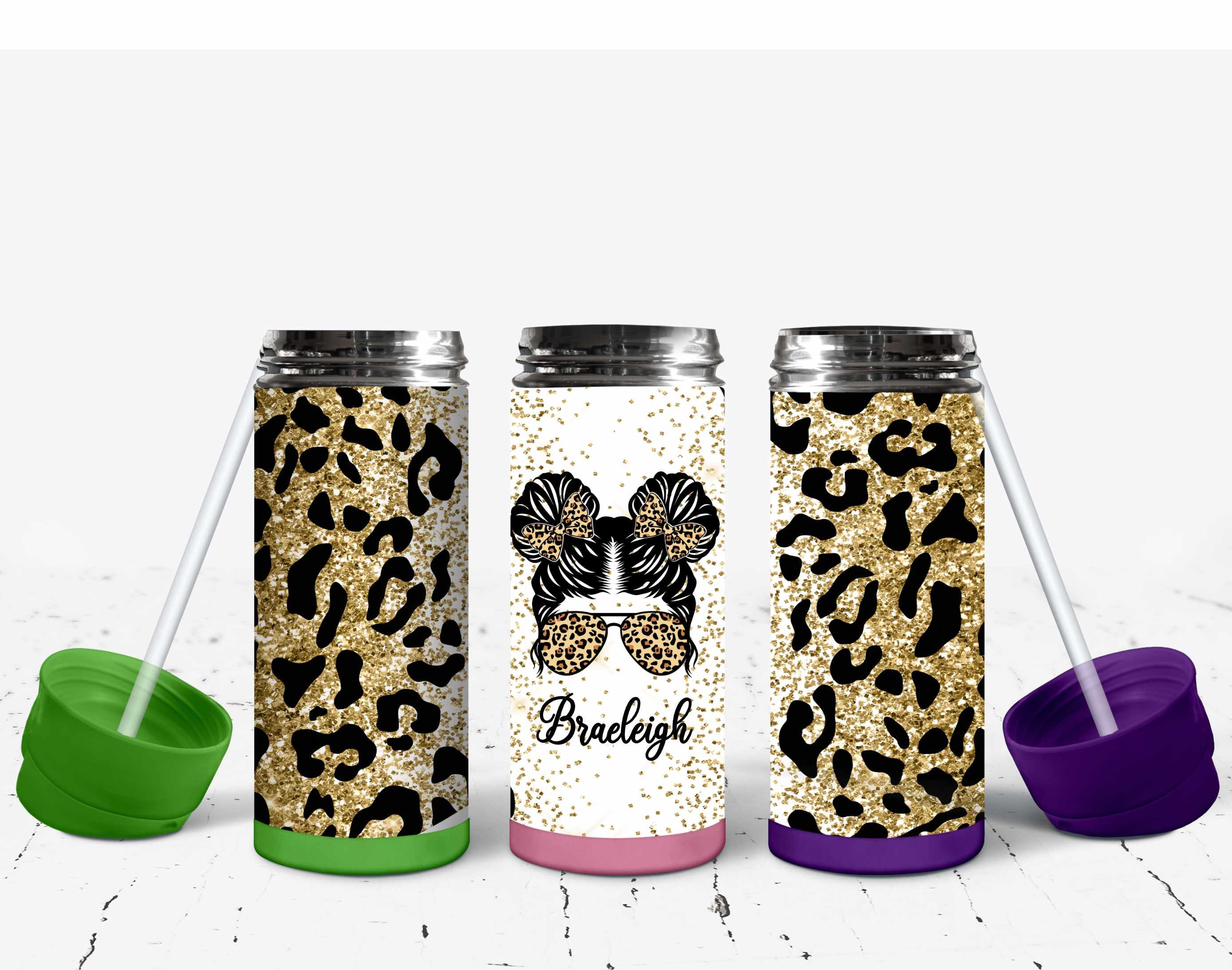 Kid life flip top leopard print tumbler// Kids leopard tumbler// Mommy and me tumbler//Little girl tumbler gift//Just like moms kids tumbler