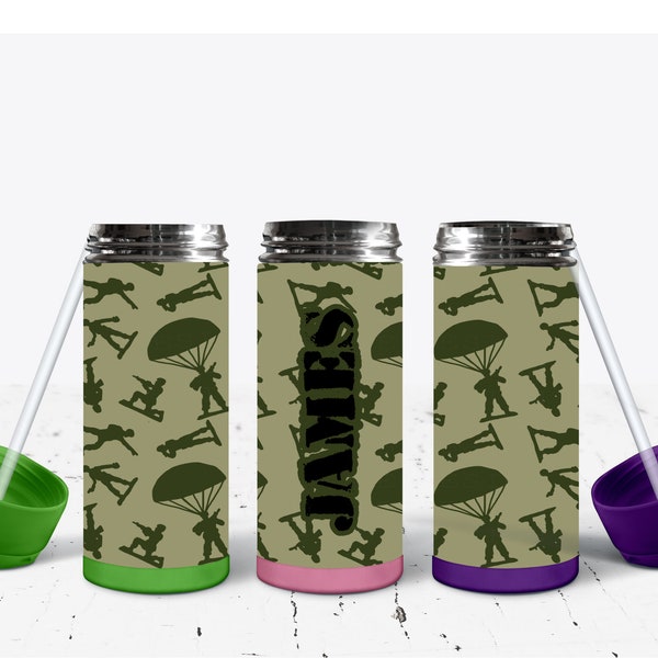 Personalized Kids Flip top Army Guy Tumbler// Army Tumbler// Kids Tumbler// Tumbler for Gift for kids// Army guy tumbler// Army Cup