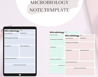 Plantilla de notas de microbiología: plantilla de estudio para estudiantes de medicina y enfermería