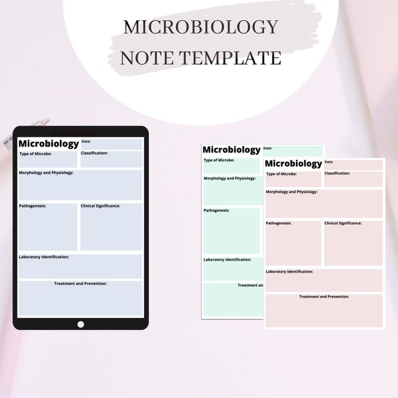 Microbiology Note Template Study Template for Medical & | Etsy
