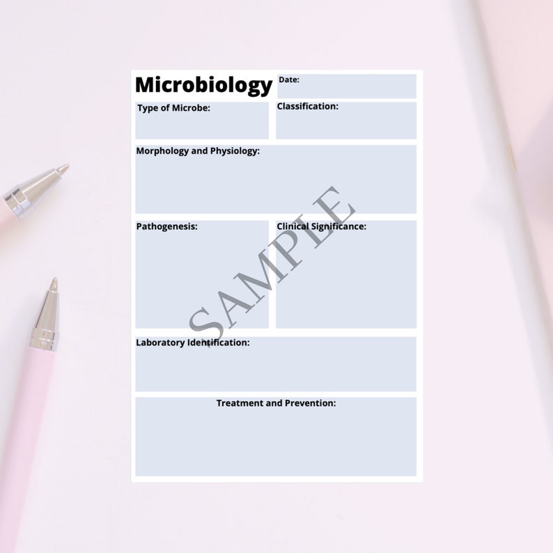 Microbiology Note Template - Study Template for Medical & Nursing ...