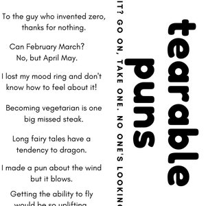 Tearable Puns Printable 1 | Classroom Decor