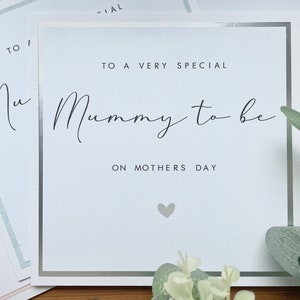 Mummy To Be Mothers Day Card - Roze / Blauw / Zilver - Mum To Be / New Mum To Be Card / First Mothers Day / From Bump / For Mummy