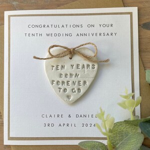 Tarjeta de 20 aniversario personalizada - vigésimo aniversario - hijo, hija, sobrina, sobrino, suegro - aniversario de boda - corazón de arcilla