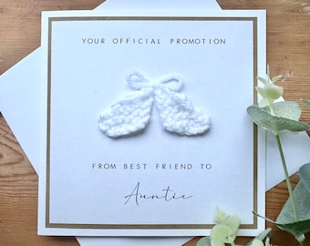 Personalised Auntie To Be Card - Pregnancy Announcement - New Auntie To Be - Baby Shower - Best Friend - Auntie