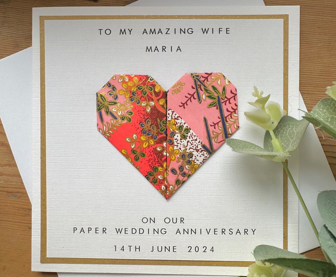 1st Anniversary Card Personalised - Paper - Husband / Wife - First ...