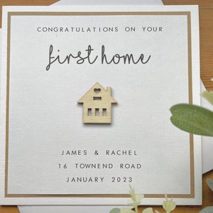 Personalised First Home Card Congratulations 1st Home / Flat / Apartment New Home Moving Card House Warming Card Happy New Home image 1