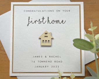 Personalised First Home Card Congratulations - 1st Home / Flat / Apartment - New Home - Moving Card - House Warming Card - Happy New Home