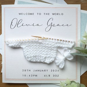 New Baby Card Personalised - Baby Girl - Baby Boy  - Welcome To The World