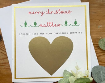 Personalised Surprise Christmas Card - Scratch And Reveal - Christmas Gift / Christmas Scratch Card / Christmas Card