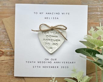 10th Anniversary Card TIN Anniversary Tin Wedding Anniversary Gift ...