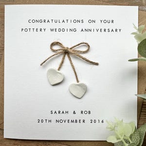 Tarjeta personalizada del noveno aniversario: cerámica: hijo, hija, amigo o pareja especial: noveno aniversario de bodas