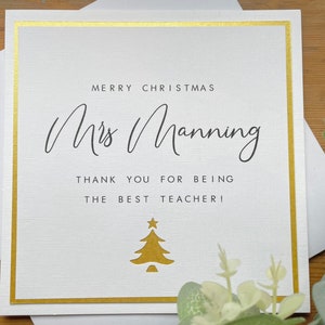 Personalisierte Lehrer-Weihnachtskarte - Lehrerin / Schulleiterin / Schulleiterin - Danke