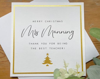 Personalisierte Lehrer-Weihnachtskarte - Lehrerin / Schulleiterin / Schulleiterin - Danke