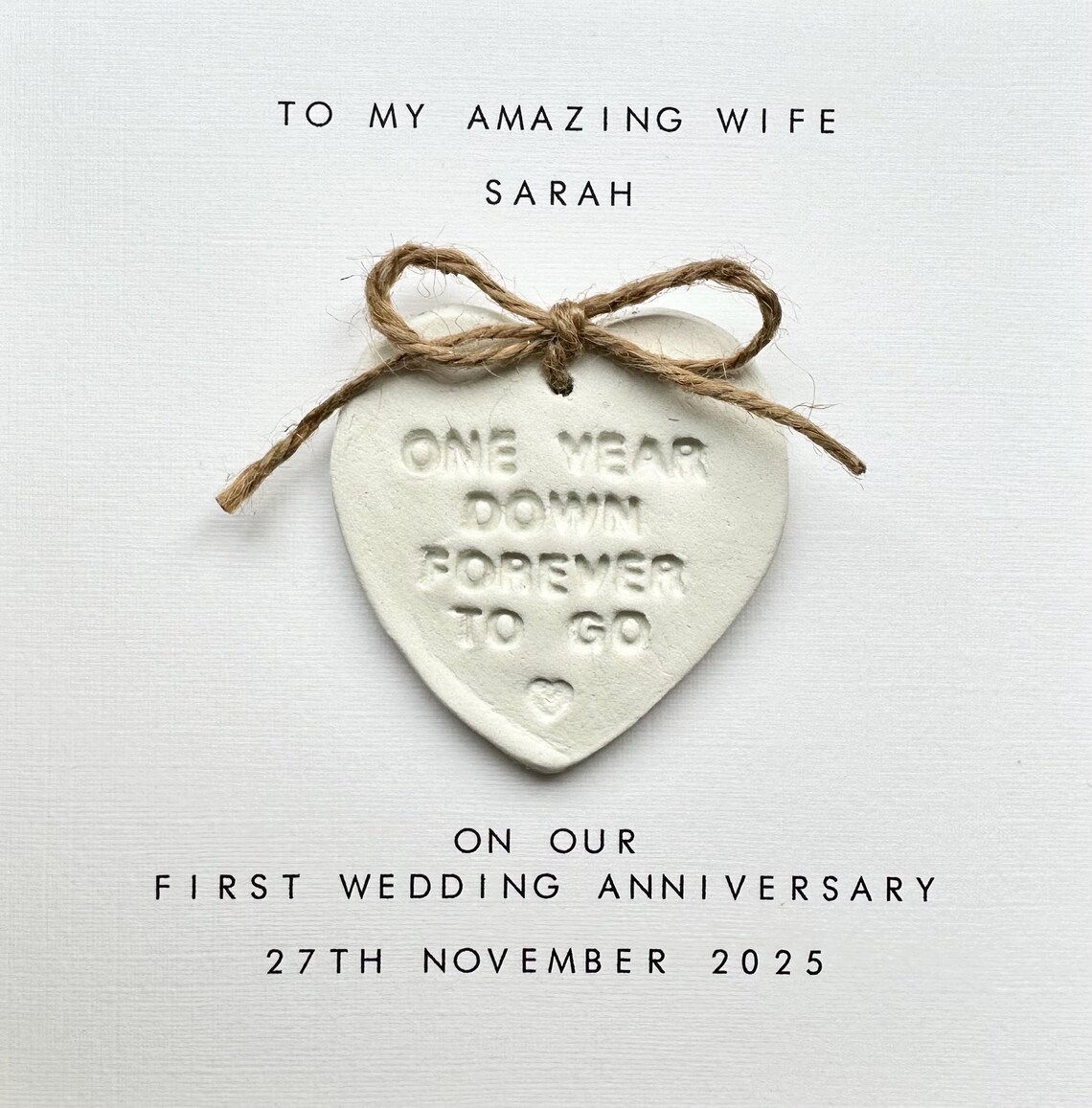 1st Anniversary Card Personalised - Husband / Wife - First Wedding ...