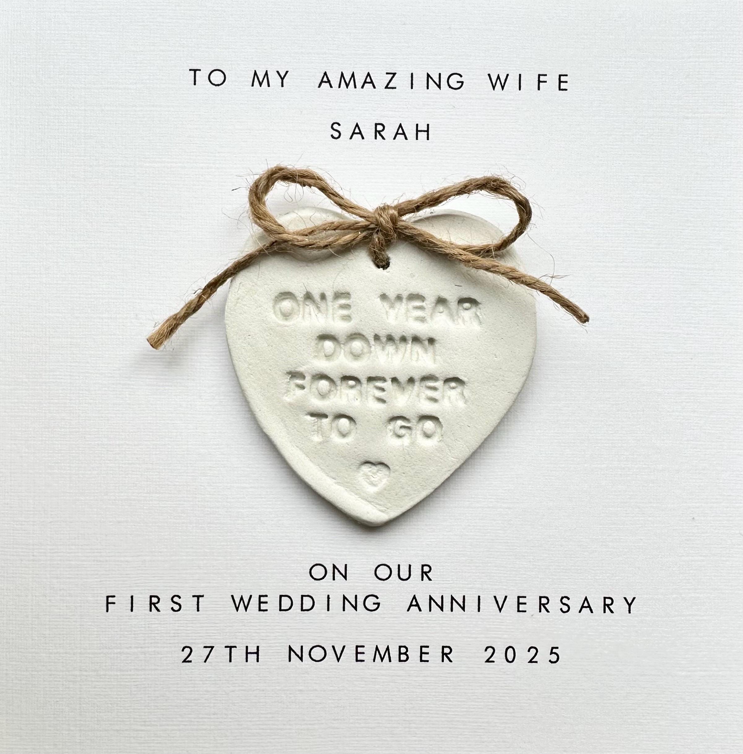 1st Anniversary Card Personalised - Husband / Wife - First Wedding ...