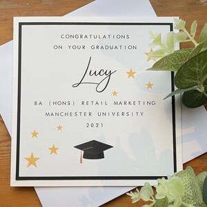 Carte de Graduation Personnalisée - Diplômé / Université / Examens / Félicitations