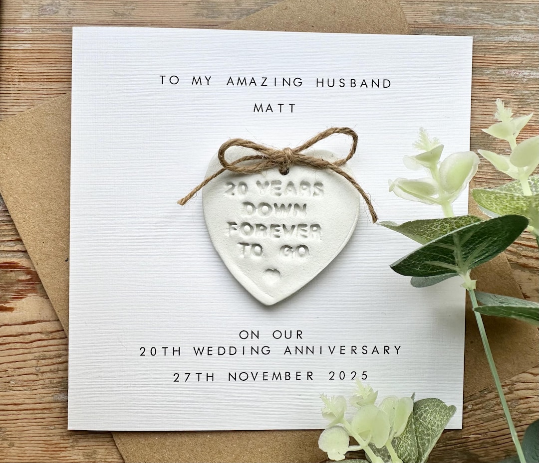 20th Anniversary Card Personalised - Husband / Wife - Twenty Wedding ...