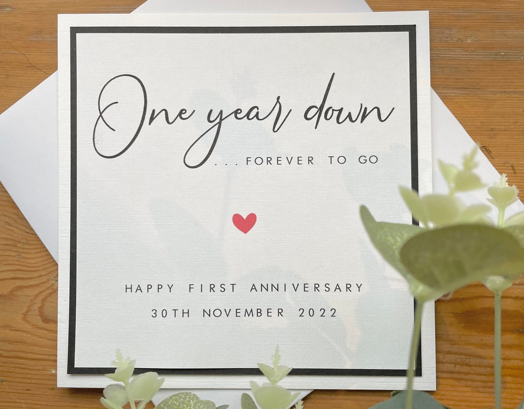 Personalised 1st Wedding Anniversary Card - Paper - Husband / Wife ...