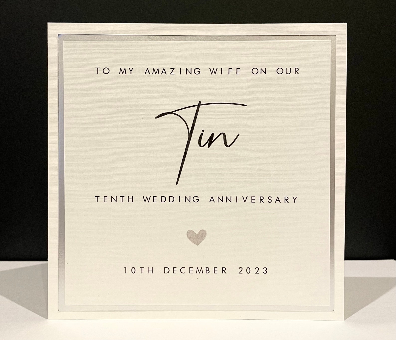 10th Anniversary Card Personalised - Tin- Husband / Wife - Tenth ...