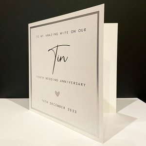 10th Anniversary Card Personalised - Tin- Husband / Wife - Tenth ...