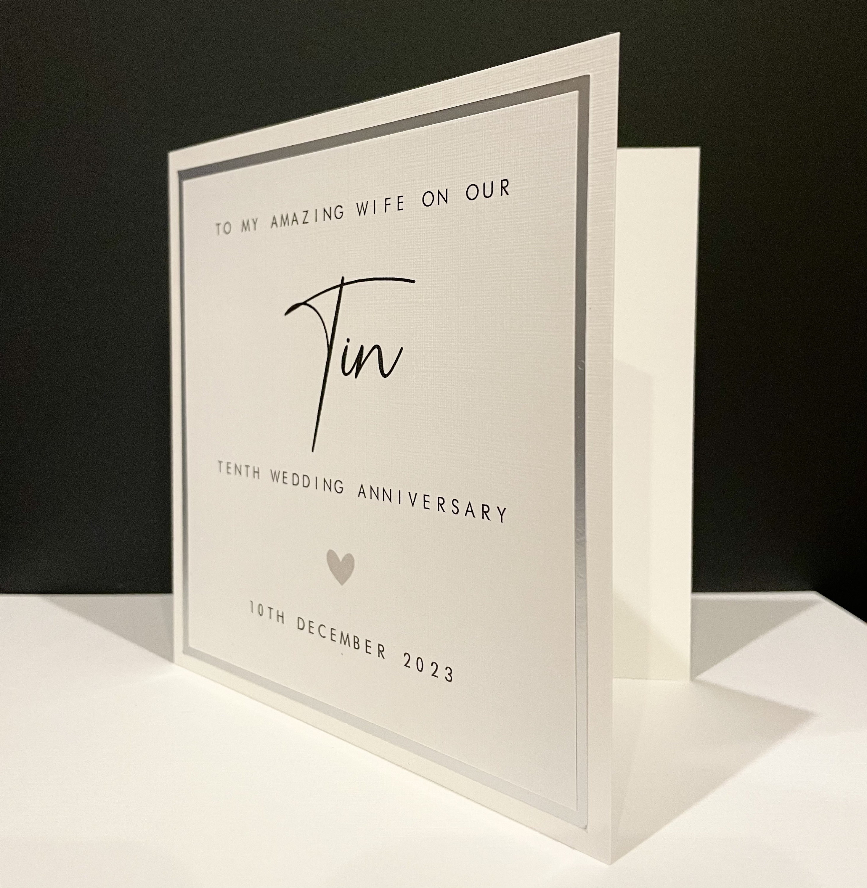 10th Anniversary Card Personalised - Tin- Husband / Wife - Tenth ...