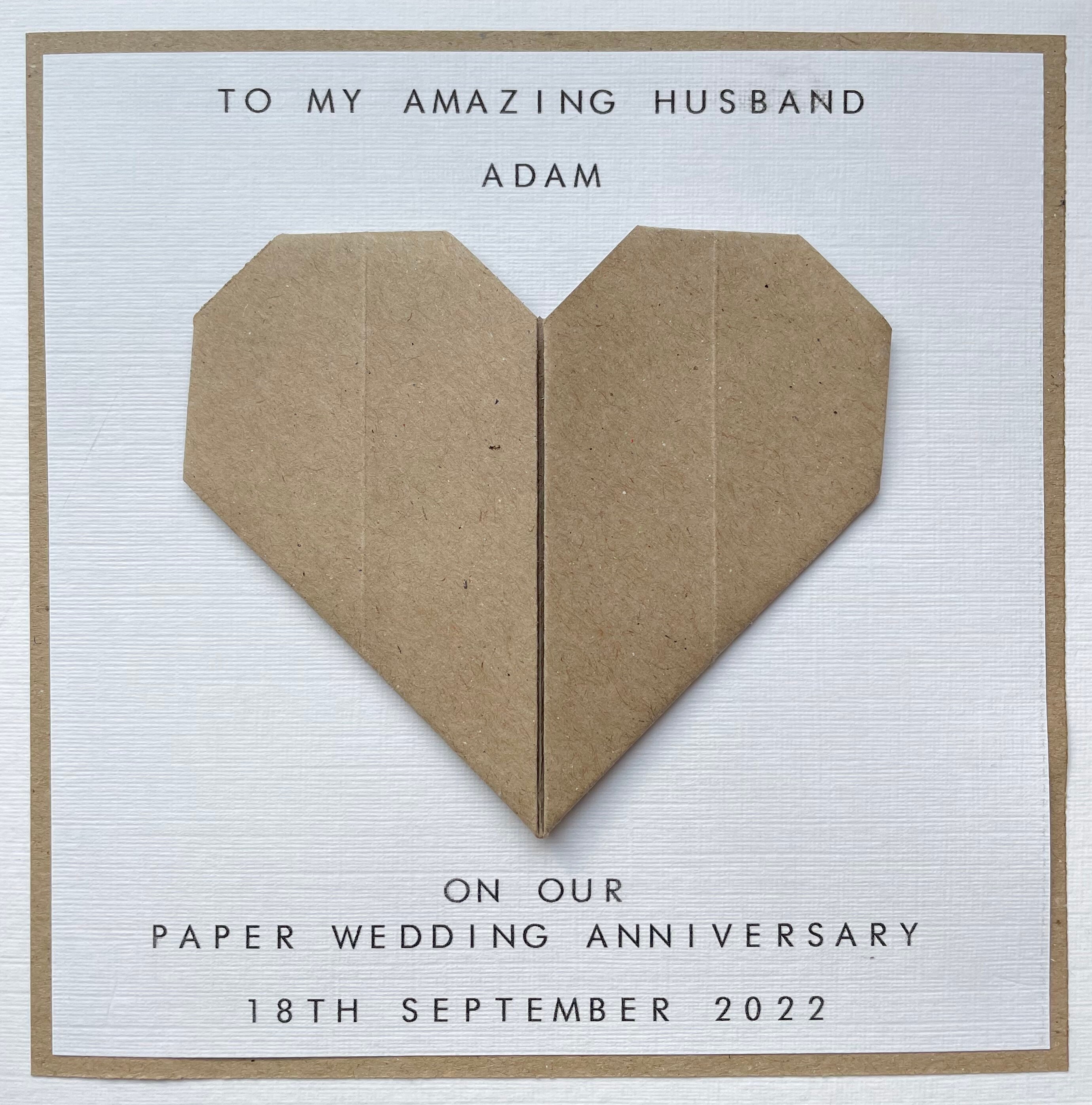 1st Anniversary Card Personalised - Paper - Husband / Wife - First ...