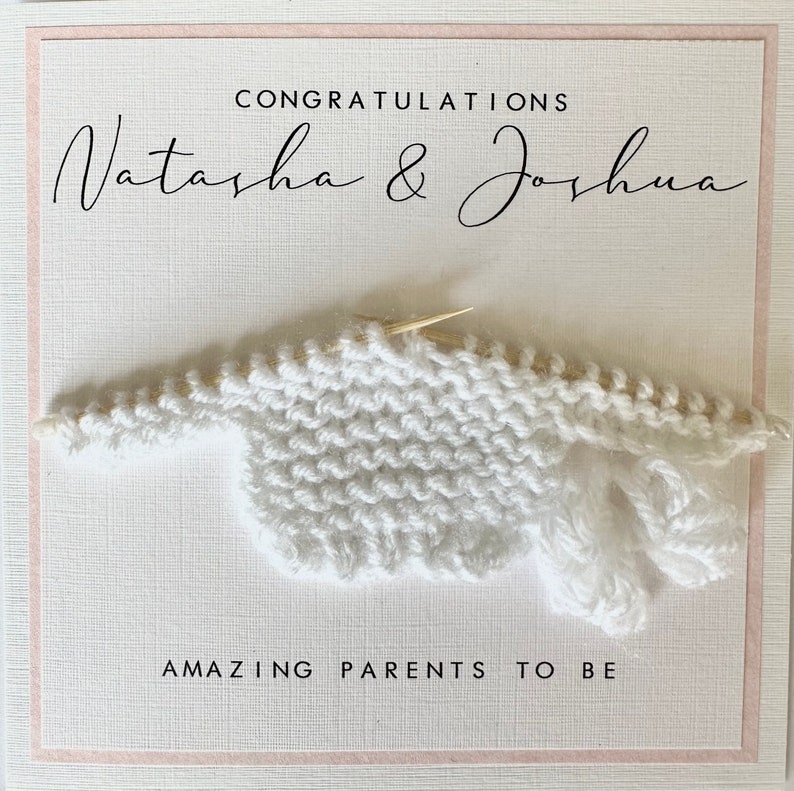Personalised Parents To Be Knitted Jumper Card New Parents To Be New Baby Baby Shower Congratulations image 4