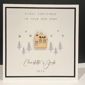 Cartão de Natal personalizado para o primeiro Natal em sua nova casa - Família - Casa Nova - Presente de Natal - 1º
