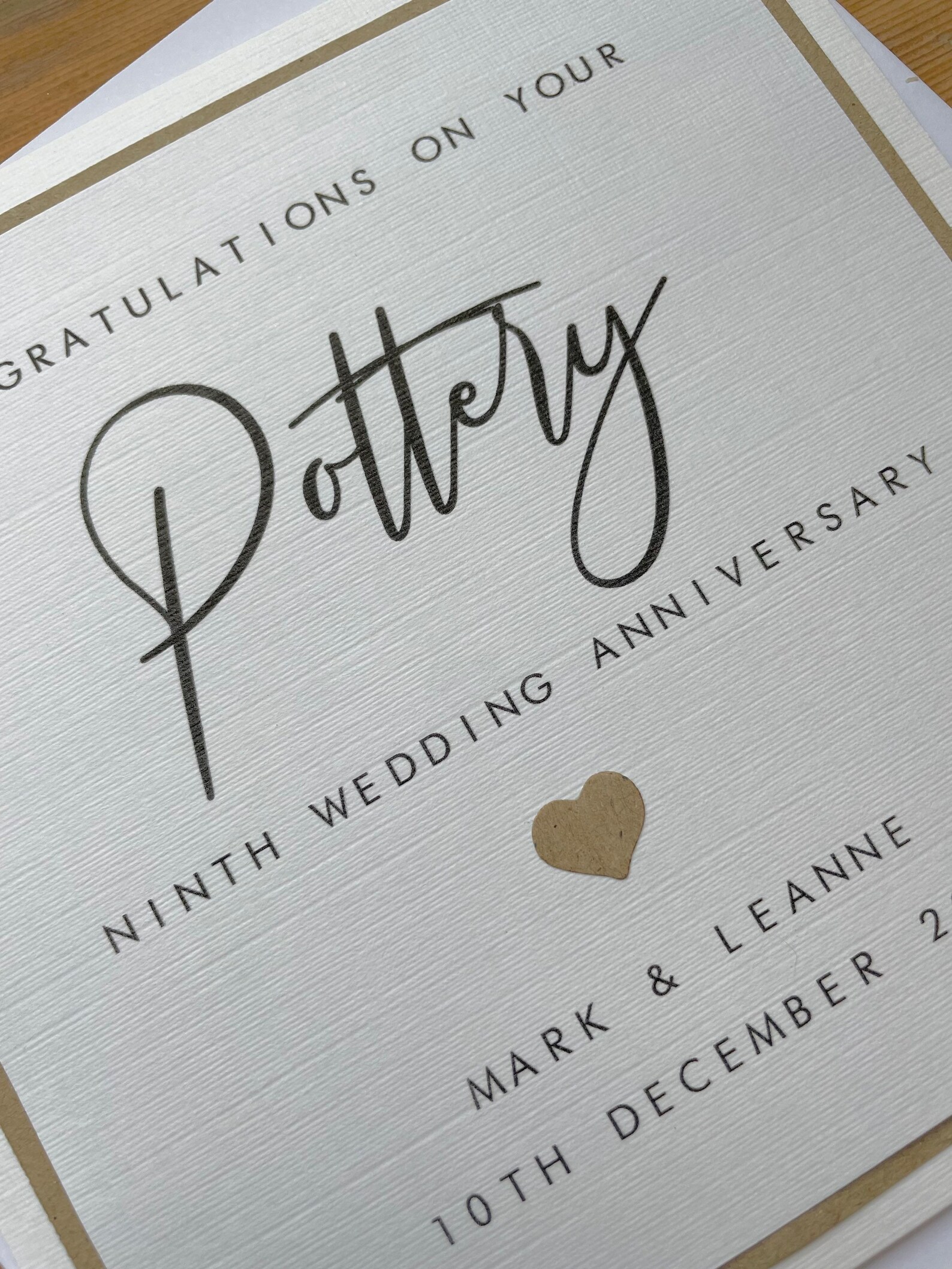 9th Anniversary Card Personalised - Pottery - Husband / Wife / Son ...