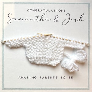 Personalised Parents To Be Knitted Jumper Card New Parents To Be New Baby Baby Shower Congratulations image 5