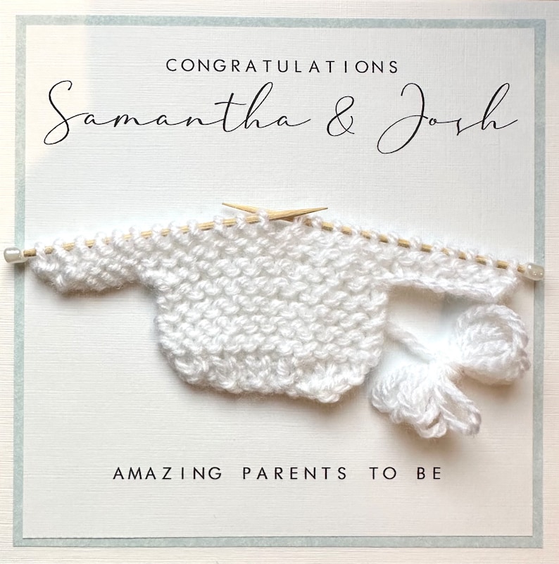 Personalised Parents To Be Knitted Jumper Card New Parents To Be New Baby Baby Shower Congratulations image 5