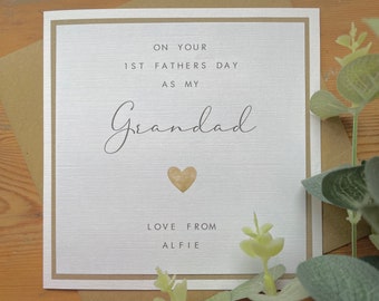 Personalised First Fathers Card As My Grandad - Personalised Father's Day Card - Baby First Fathers Day