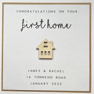 Personalised First Home Card Congratulations 1st Home / Flat / Apartment New Home Moving Card House Warming Card Happy New Home image 2