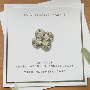 Biglietto personalizzato per anniversario di matrimonio con perle - 30° anniversario - Coppia speciale, amici, 30 anni