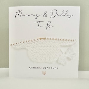 Mummy & Daddy To Be Strickpullover Karte - Neue Eltern - Neues Baby - Babyparty - Glückwünsche - geschlechtsneutral