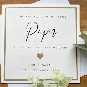 Cartão de 1º Aniversário Personalizado - Filho/Filha/Amigos - Primeiro Aniversário de Casamento