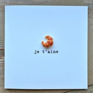 Carte J'taime croissant - Saint Valentin / Anniversaire / Un que j'aime / Mari / Femme / Petite amie petit ami