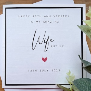 Tarjeta de Aniversario Personalizada - 1º / 5º / 10º / 20º - Esposo / Esposa