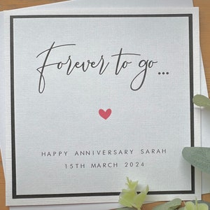 Tarjeta de aniversario de boda personalizada - Marido / Esposa / Hijo / Hija / Amigo / Pareja - Aniversario de boda - Para siempre