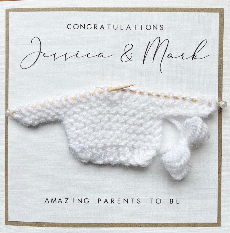 Personalised Parents To Be Knitted Jumper Card New Parents To Be New Baby Baby Shower Congratulations image 3