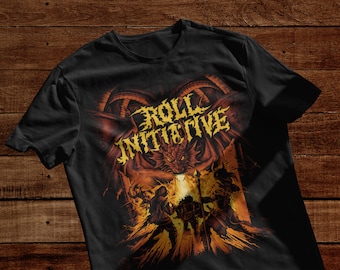 Red Dragon Roll Initiative T-Shirt - Win your next initiative roll wearing this D&D-themed graphic tee - Dungeons and Dragons Shirt - Dnd