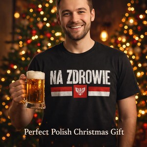 Na Zdrowie camiseta navideña polaca: divertido orgullo de Santa Polonia