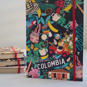 Libretas de colombia, colombia note books, colombia gifts, for her, for him, journal, stickers,