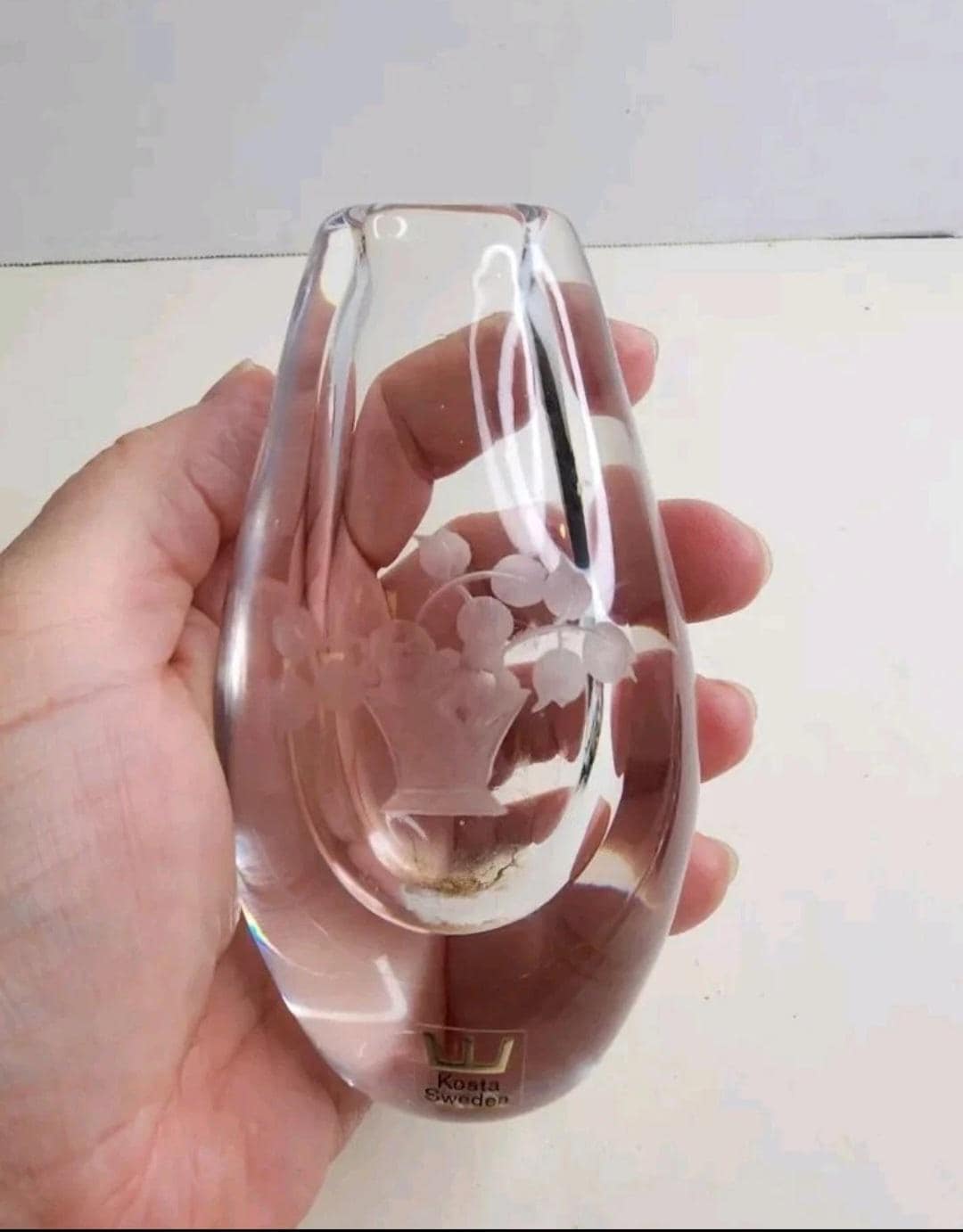 Kosta Boda Etched Glass Vase - Etsy