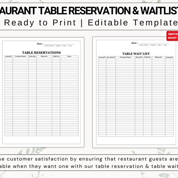 Hostess Seating Chart Restaurant Etsy