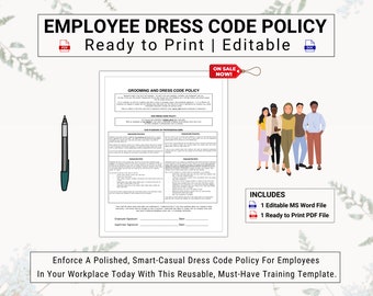 Dress Code Policy Template - Workplace Employee Appearance Standards - Editable Word & Printable PDF HR Form - Human Resources Company Forms - Etsy Dress Code Policy Template - Workplace Employee Appearance Standards - Editable Word & Printable PDF HR Form - Human Resources Company Forms - Etsy