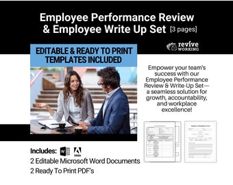 Employee Performance Bundle | Promote Employee Growth & Personal Development With This Reusable Employee Performance Review and Write Up Set